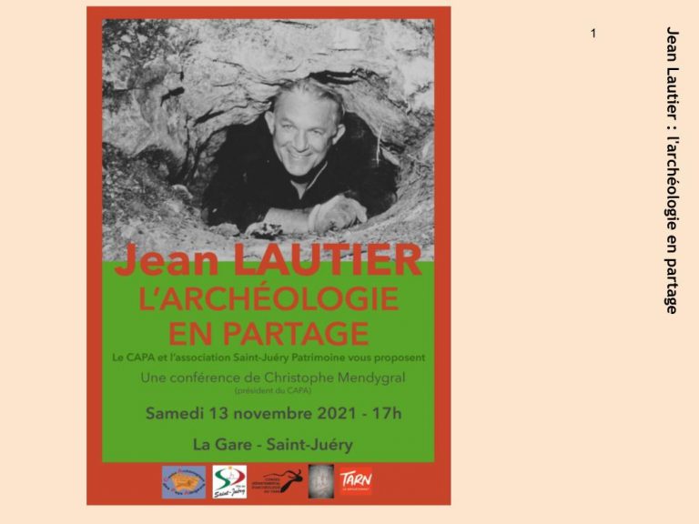 Conférence sur Jean Lautier: l’archéologie en partage