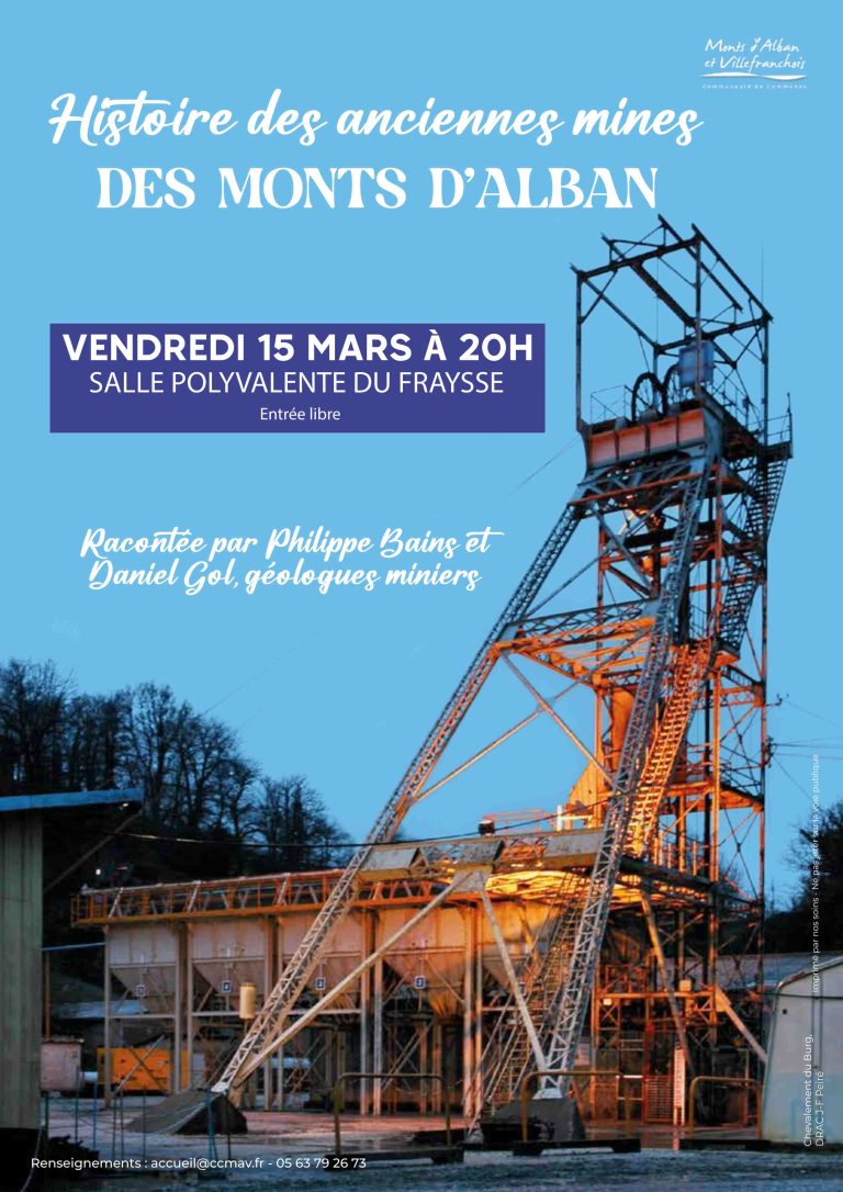 Histoire des anciennes mines des Monts d’Alban (15 mars 2024)